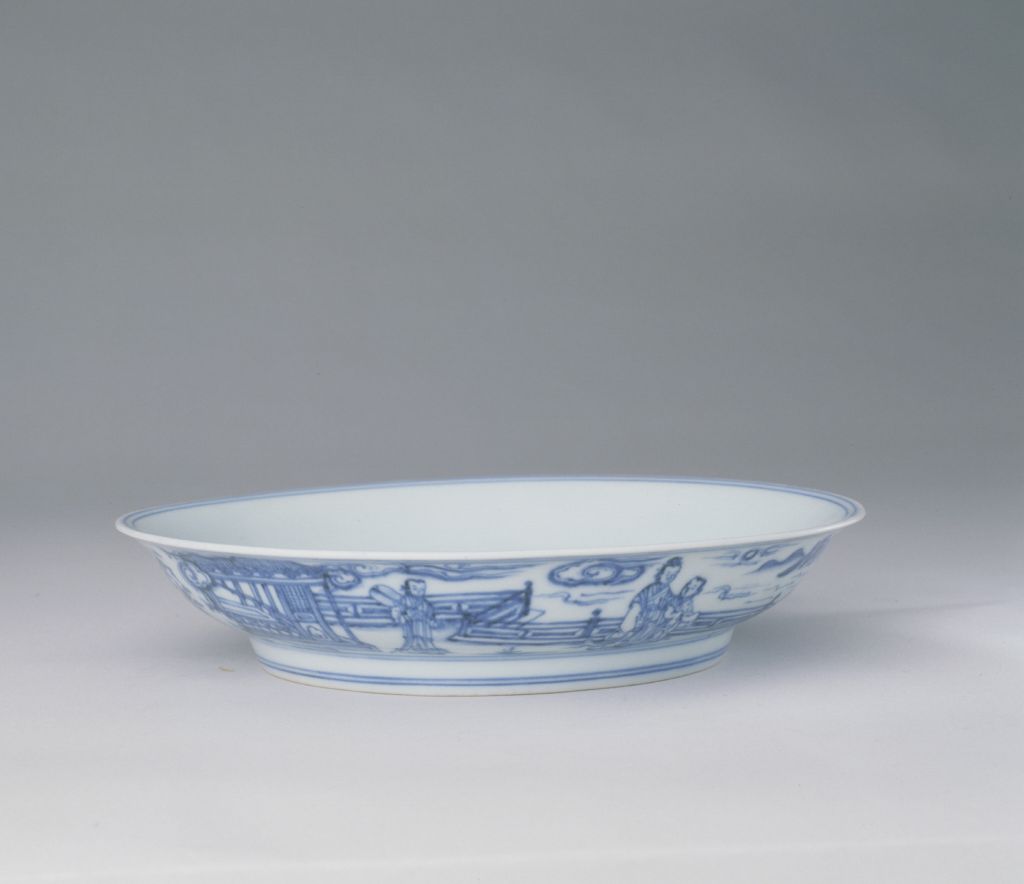 图片[1]-Blue-and-white pine, bamboo and plum plate-China Archive